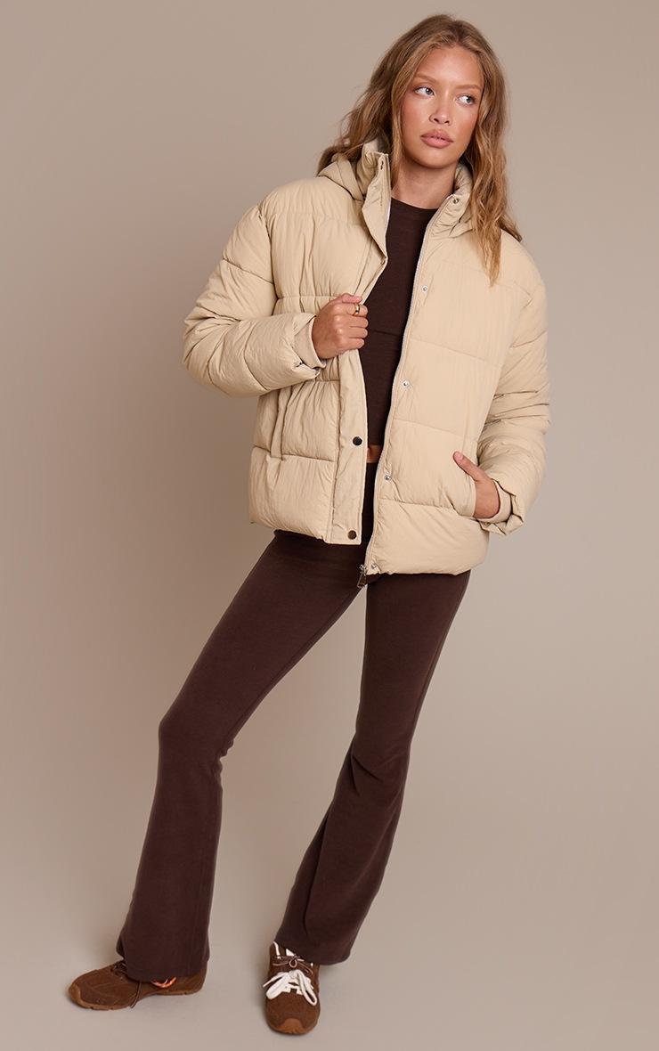Pretty Little Thing Stone Hooded Puffer Jacket