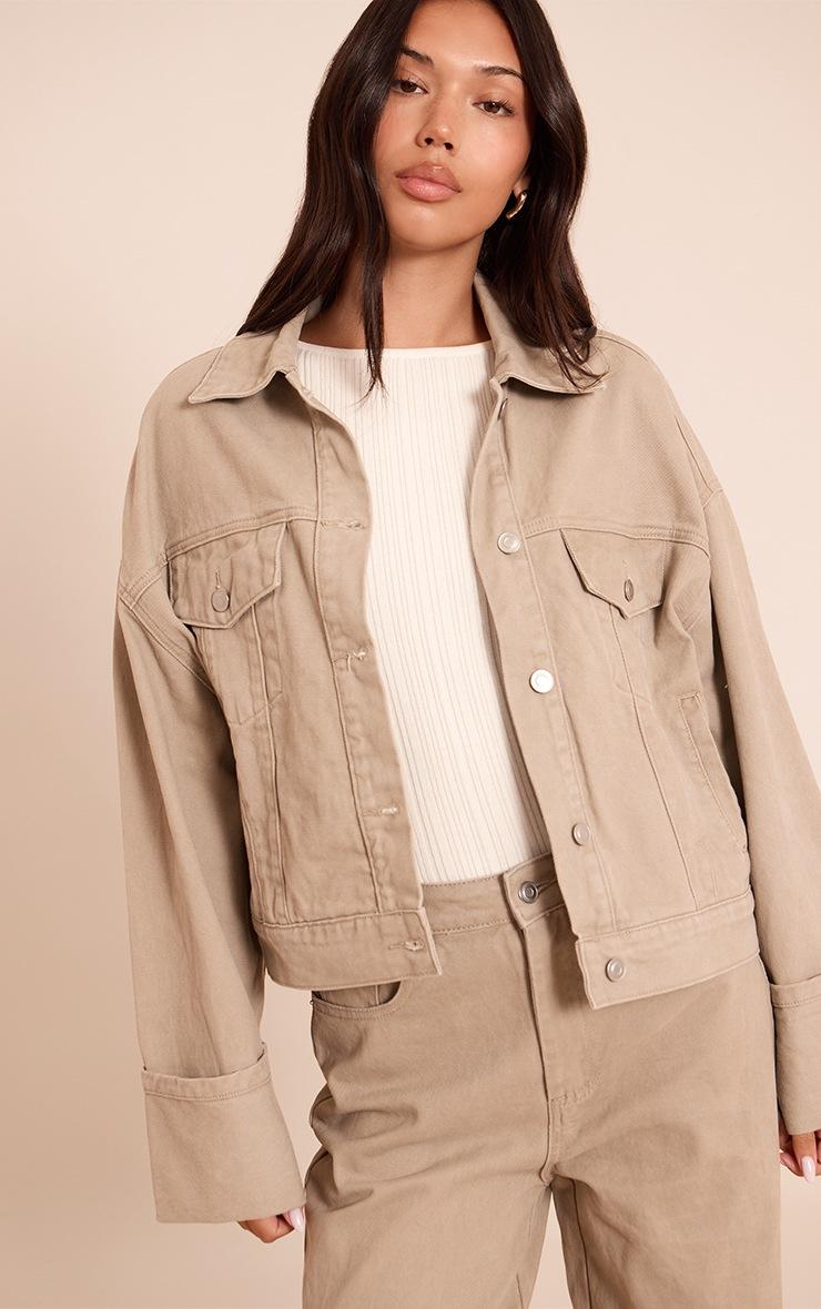 Pretty Little Thing Stone Turn Up Cuff Jacket