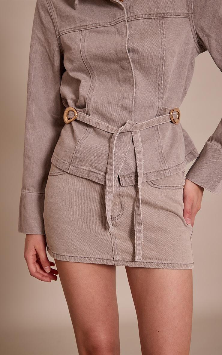 Pretty Little Thing Stone Washed Denim Mini Skirt