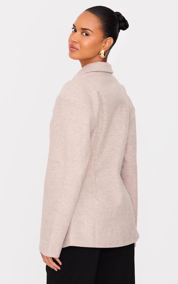 Pretty Little Thing Stone Wool Look Cinched Blazer