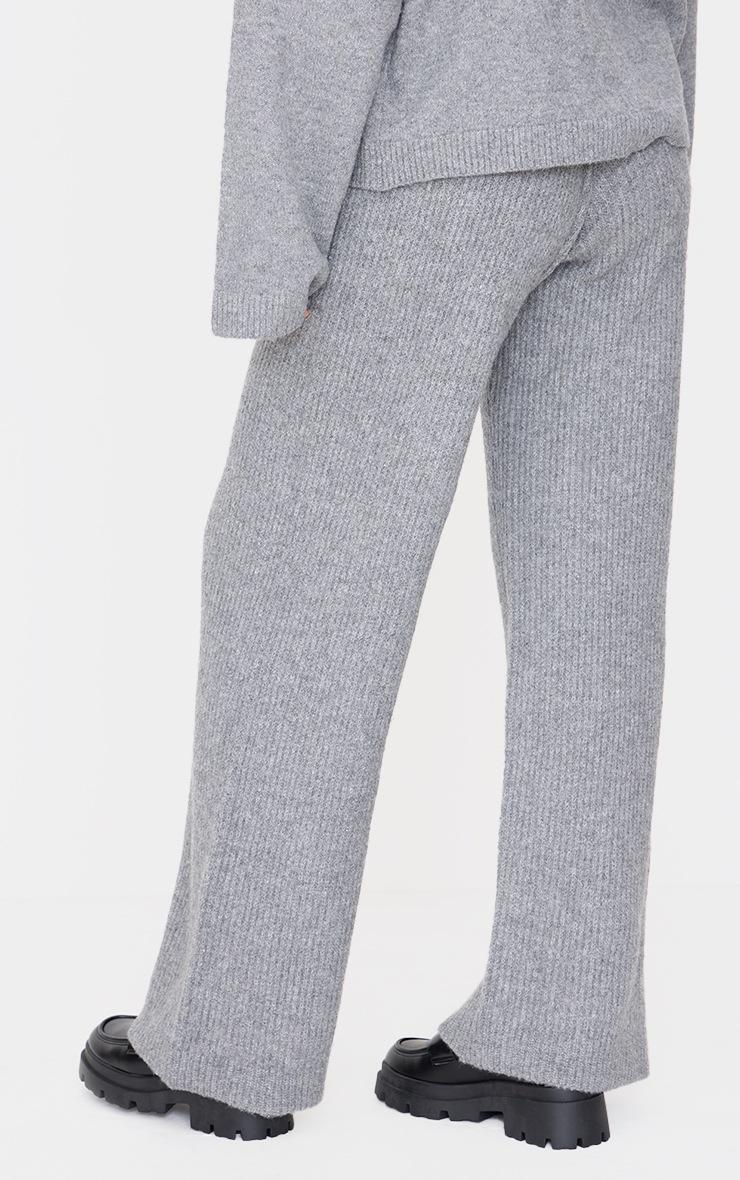 Pretty Little Thing Tall Grey Knit Wide Leg Pants