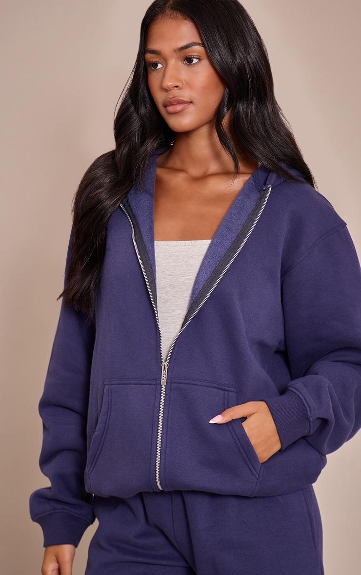 Pretty Little Thing Tall Navy Zip Through Hoodie
