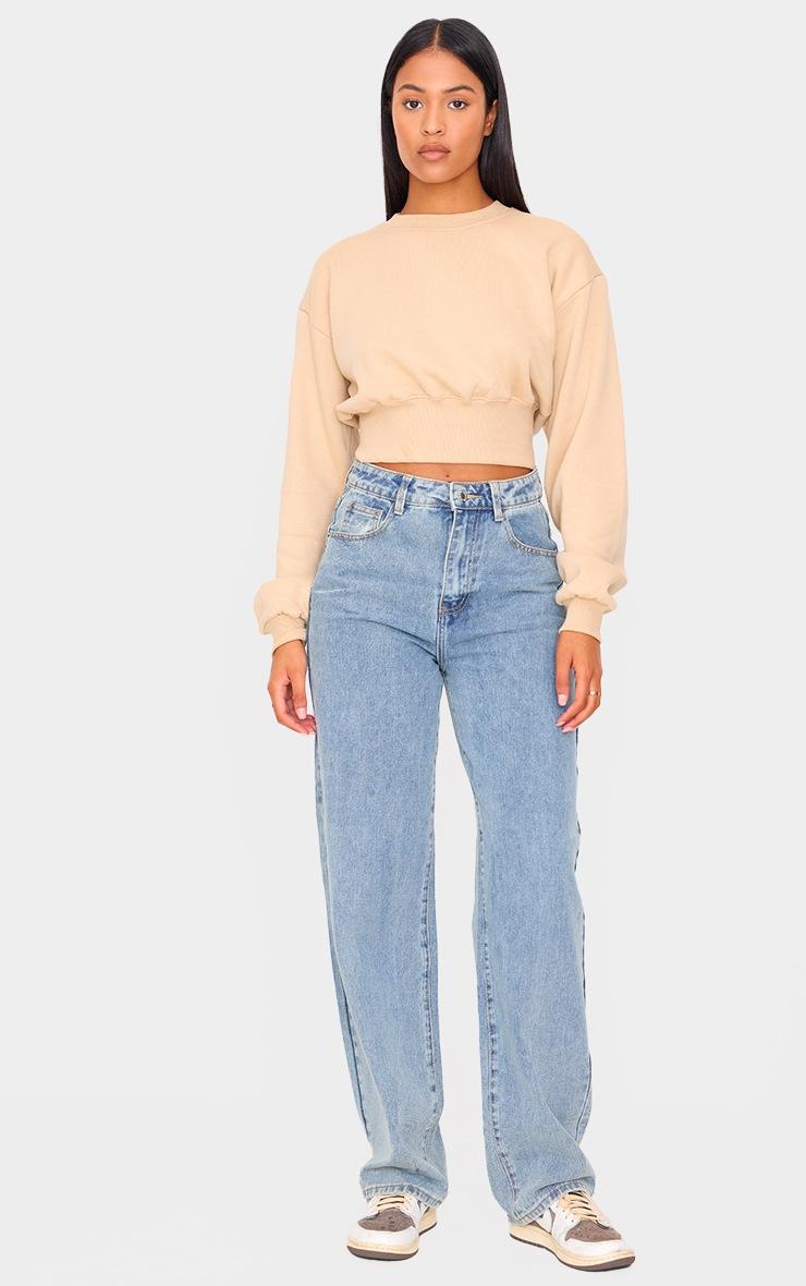 Pretty Little Thing Tall Stone Cropped Sweatshirt