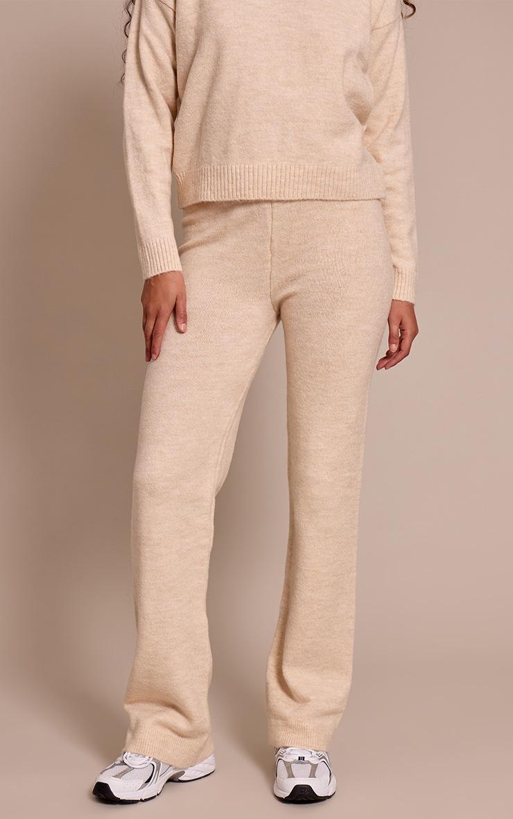 Pretty Little Thing Tall Stone Knit Wide Leg Pants