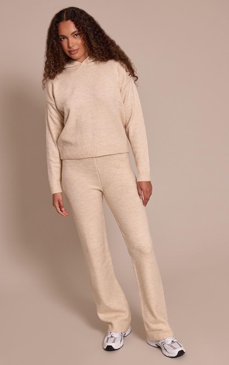 Pretty Little Thing Tall Stone Knit Wide Leg Pants