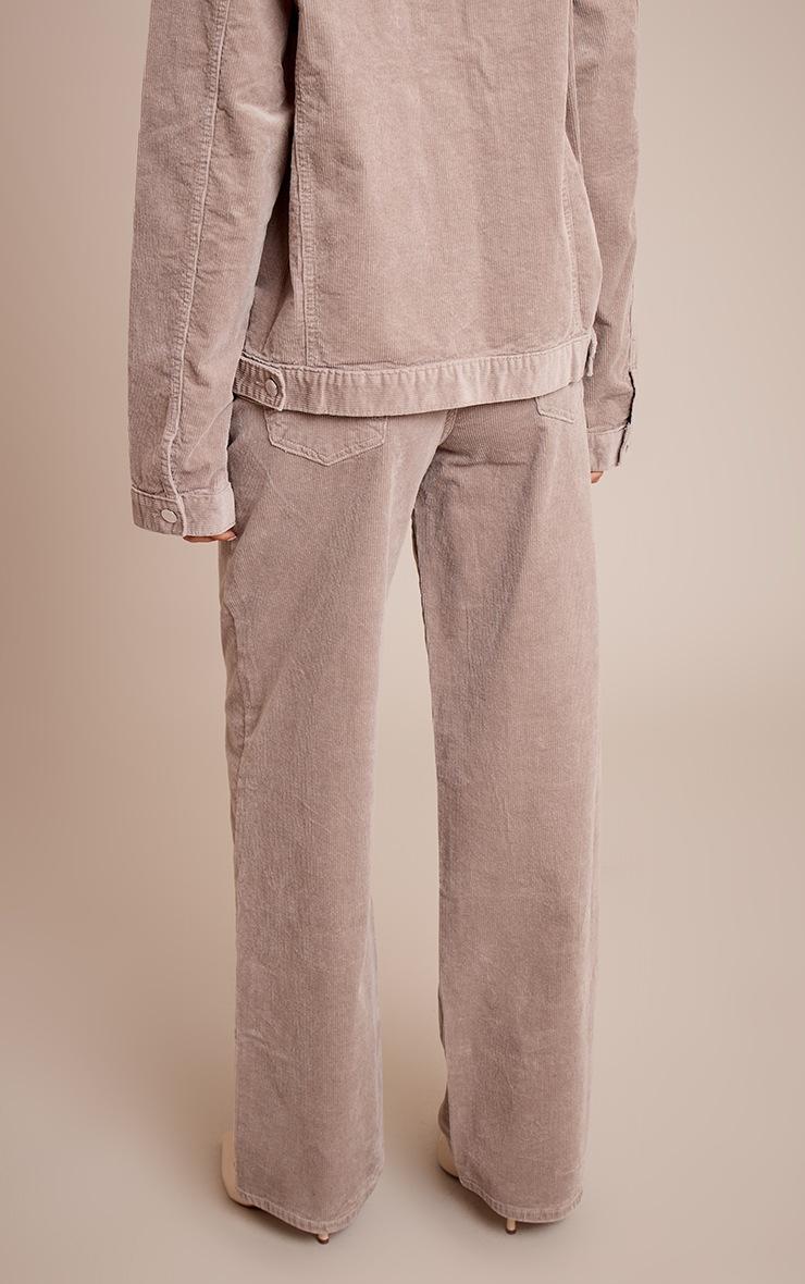 Pretty Little Thing Tall Taupe Cord Wide Leg Jeans