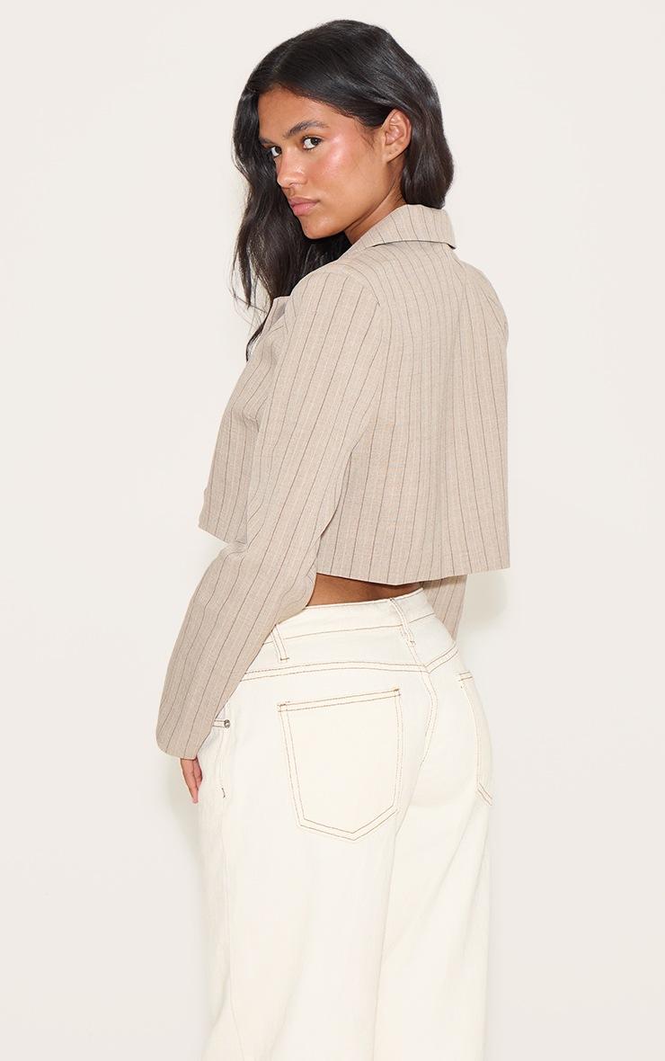 Pretty Little Thing Taupe Boxy Cropped Blazer