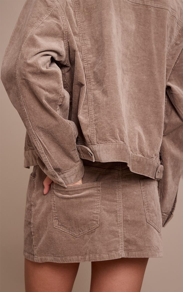 Pretty Little Thing Taupe Cord Denim Mini Skirt