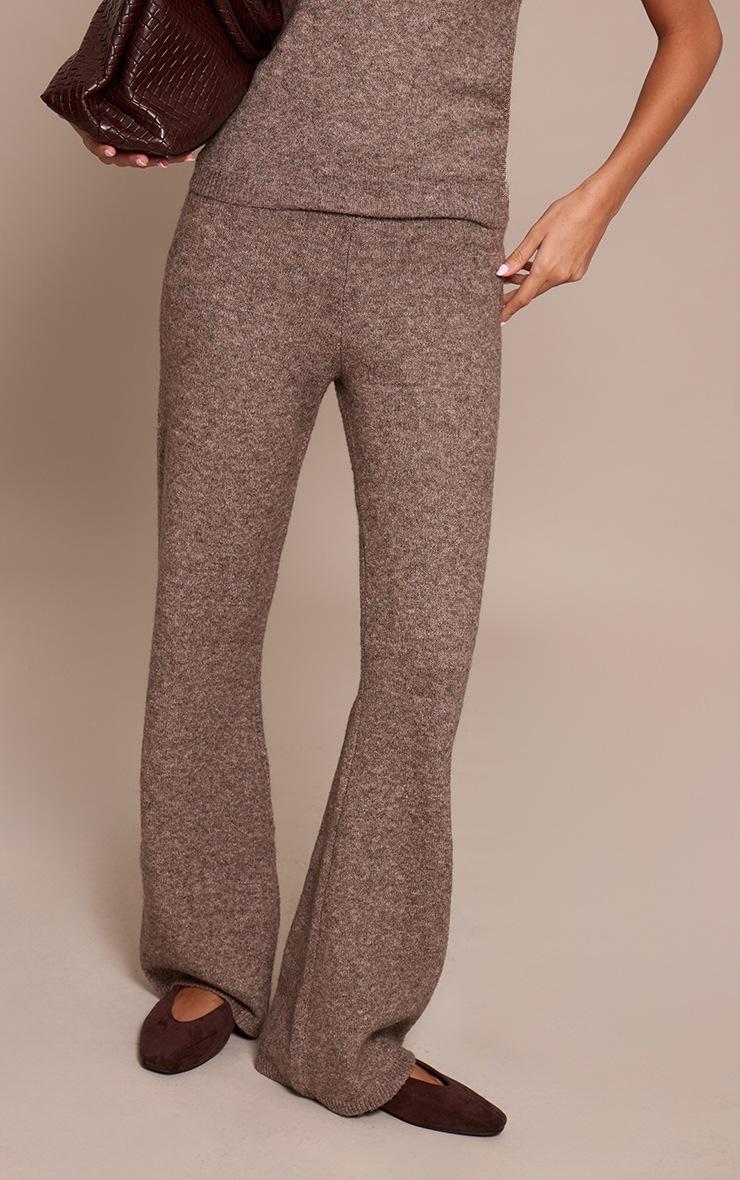Pretty Little Thing Taupe Knitted Mid Rise Pant