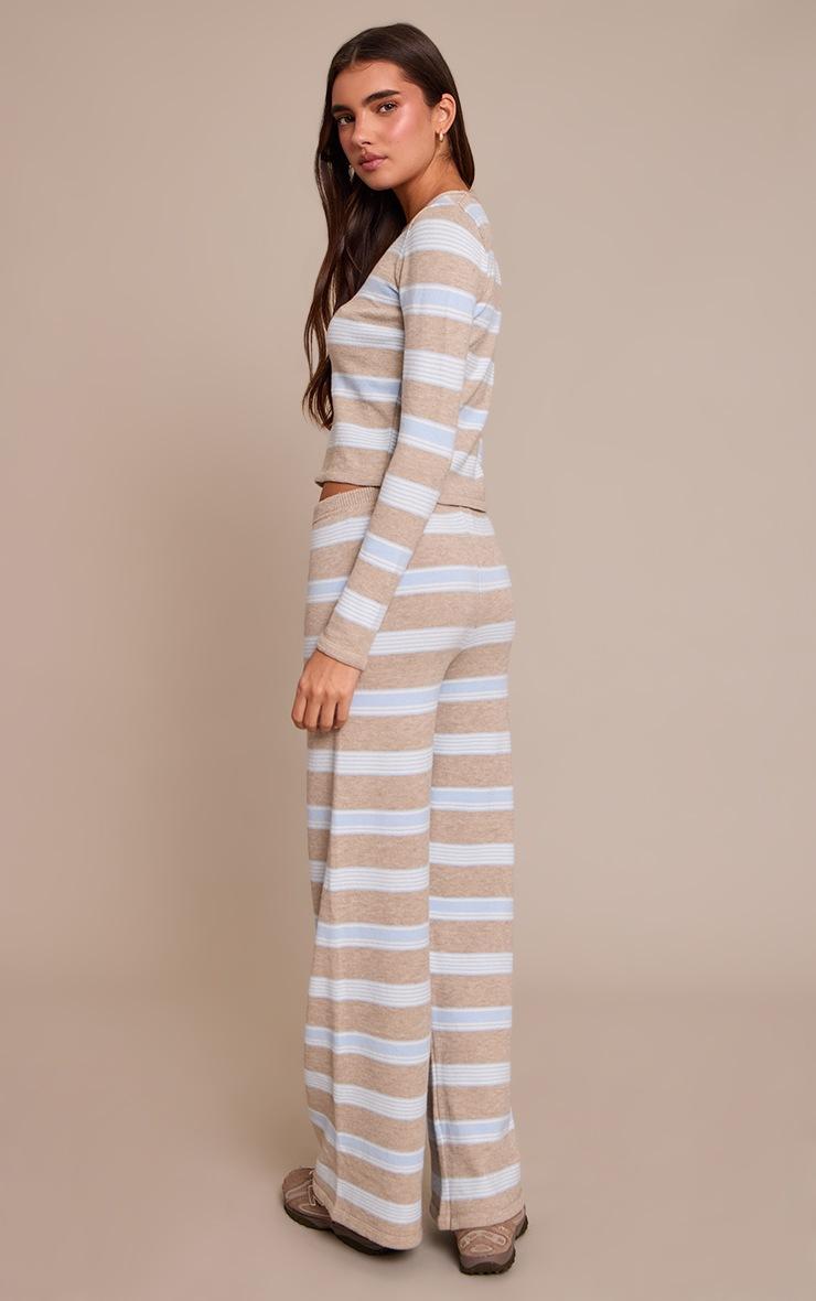 Pretty Little Thing Taupe Striped Wide Leg Pant