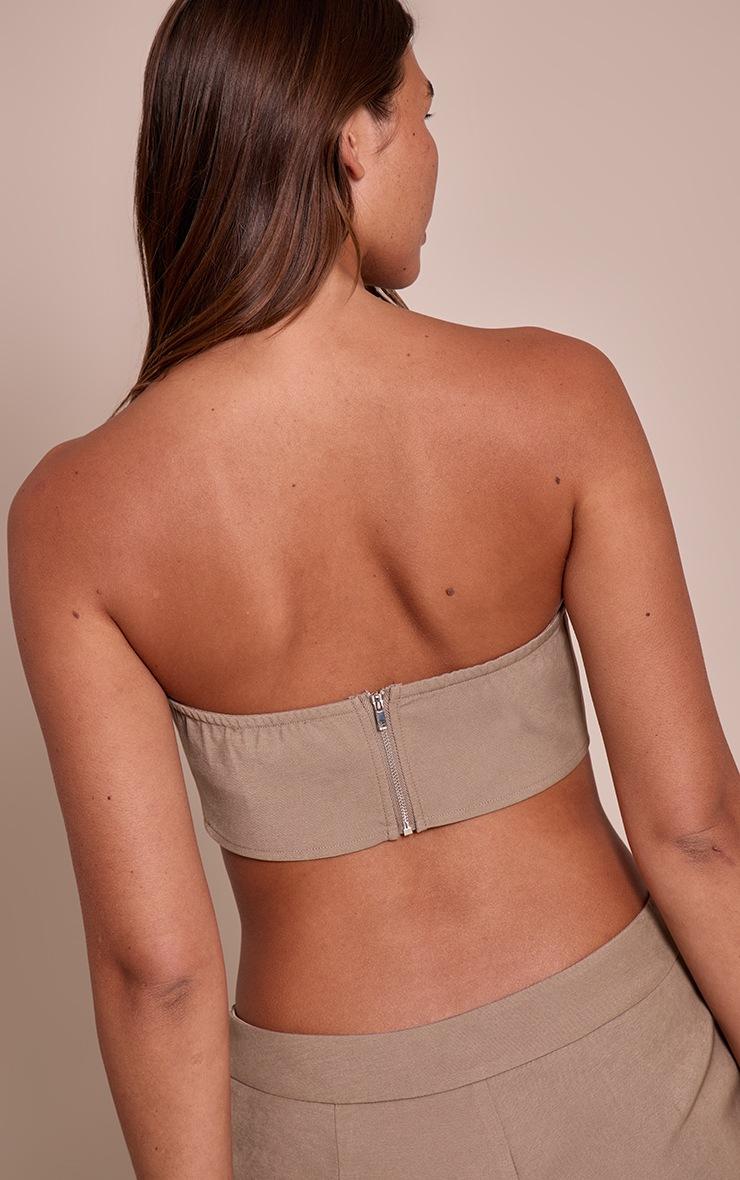 Pretty Little Thing Taupe Tailored Bandeau Top