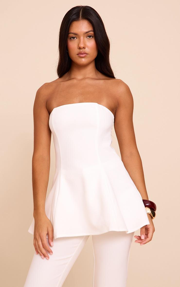 Pretty Little Thing White Bandeau A-line Top