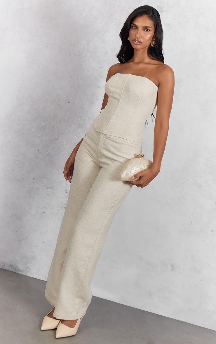 Pretty Little Thing White Boucle Boned Corset