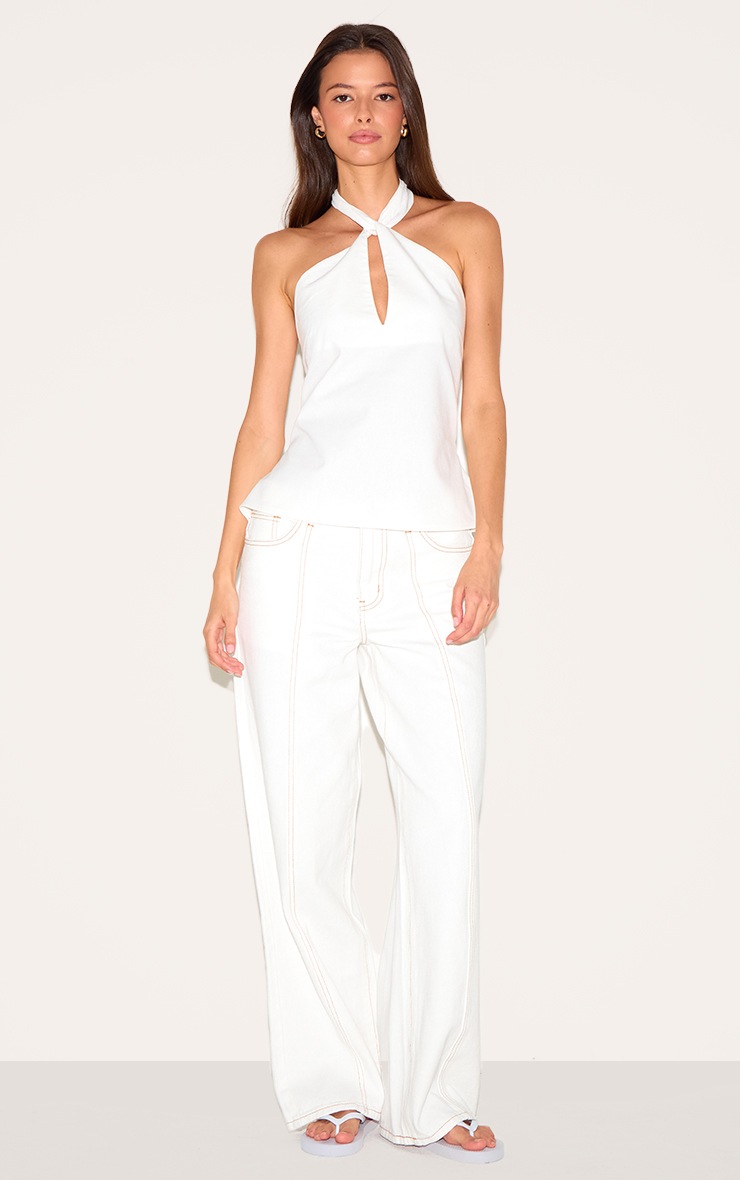 Pretty Little Thing White Key Hole Top