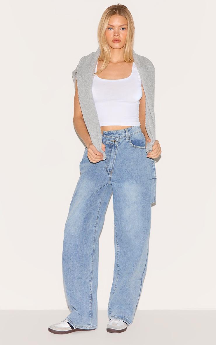 Pretty Little Thing White Rib Scoop Neck Vest