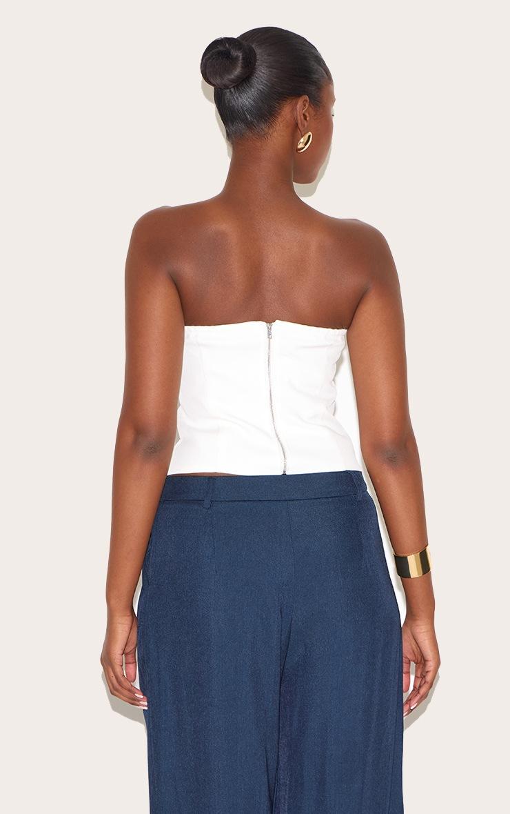 Pretty Little Thing White Woven Boned Corset