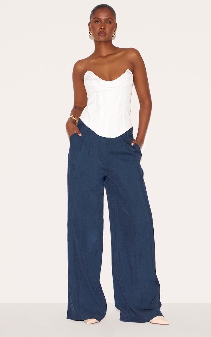 Pretty Little Thing White Woven Boned Corset