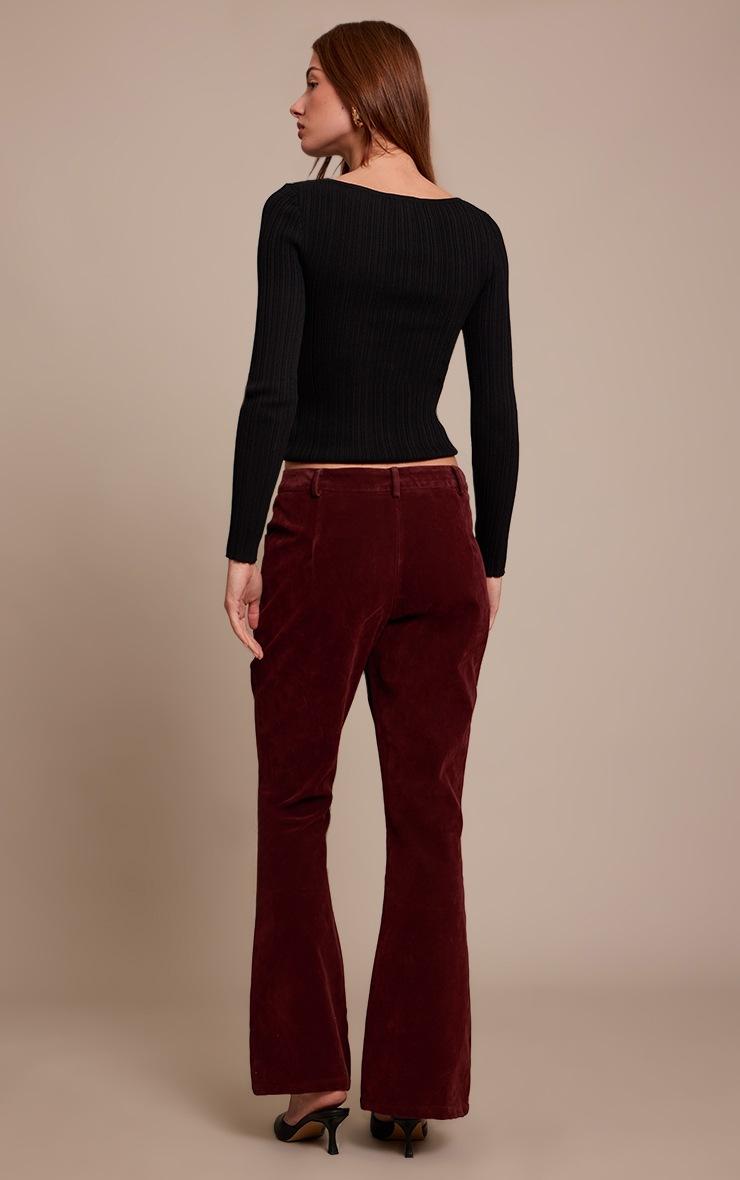 Pretty Little Thing Wine Faux Suede Flared Pants