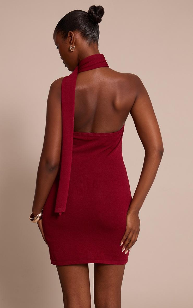 Pretty Little Thing Wine Scarf Detail Mini Dress