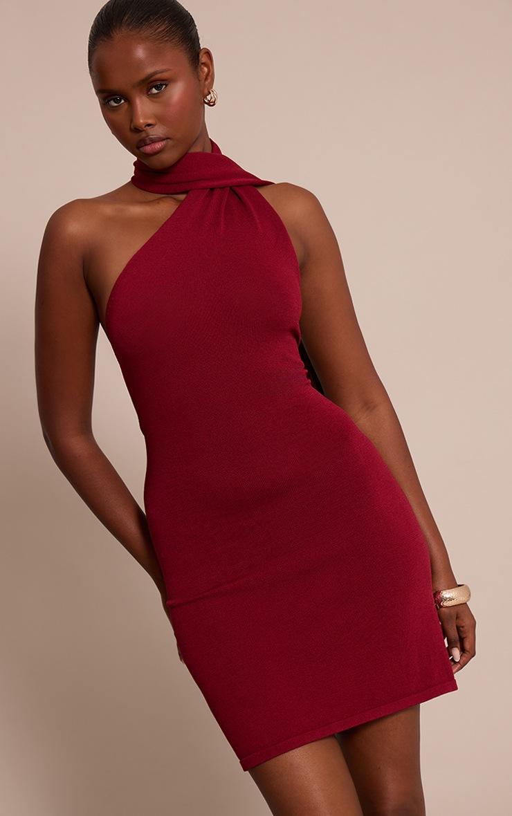 Pretty Little Thing Wine Scarf Detail Mini Dress