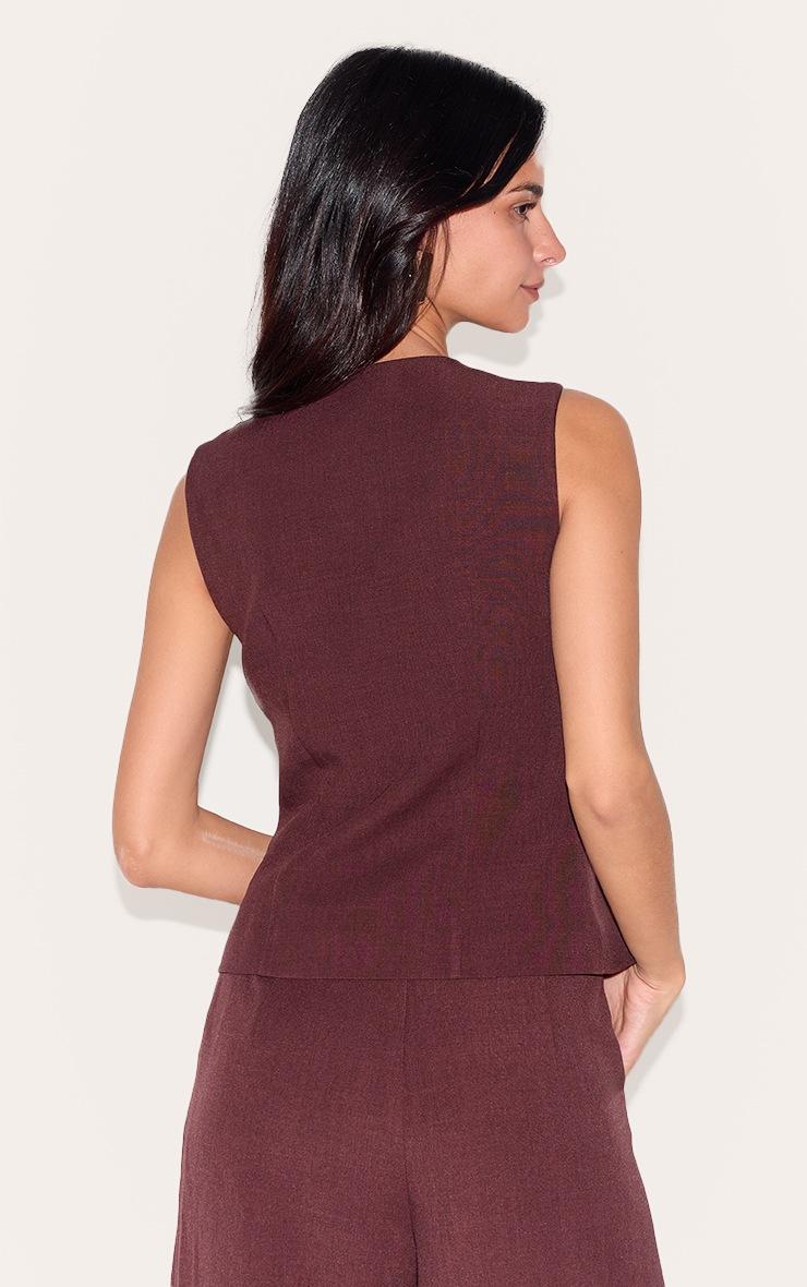 Pretty Little Thing Wine Tailored Woven Vest