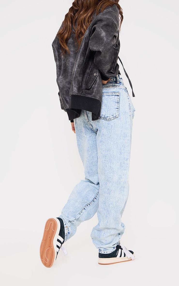 Pretty Little Thing PRETTYLITTLETHING Acid Blue Wash Open Knee Boyfriend Jeans