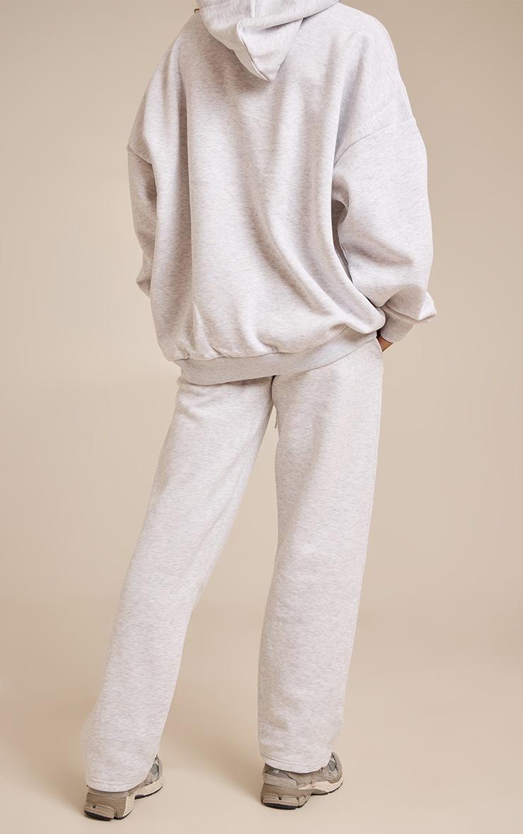 Pretty Little Thing PRETTYLITTLETHING Ash Grey Logo Oversized Wide Leg Sweatpants
