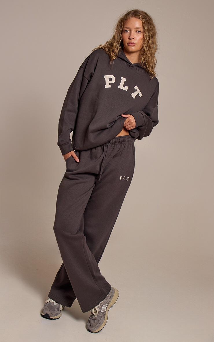 Pretty Little Thing PRETTYLITTLETHING Charcoal Logo Oversized Hoodie