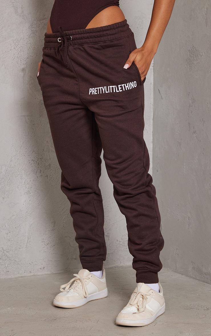 Pretty Little Thing PRETTYLITTLETHING Chocolate Brown High Waist Cuffed Sweatpant