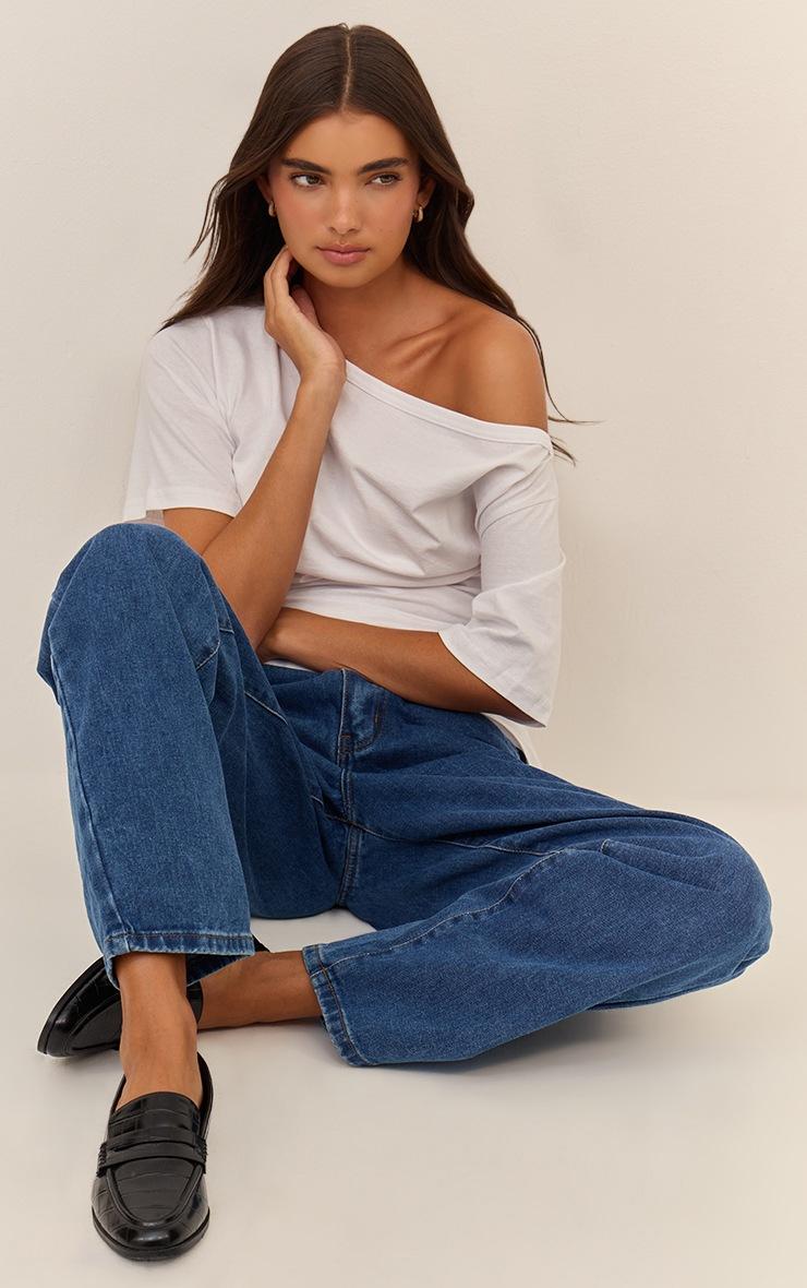 Pretty Little Thing PRETTYLITTLETHING Dark Blue High Waist Boyfriend Jeans