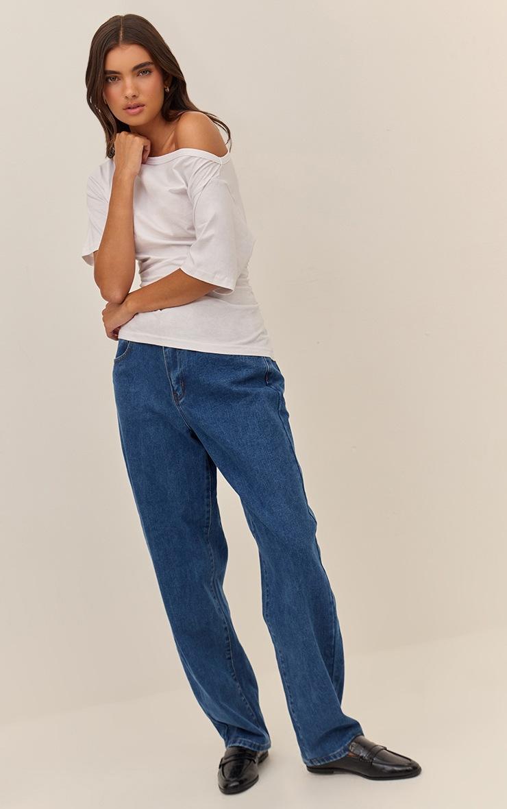 Pretty Little Thing PRETTYLITTLETHING Dark Blue High Waist Boyfriend Jeans