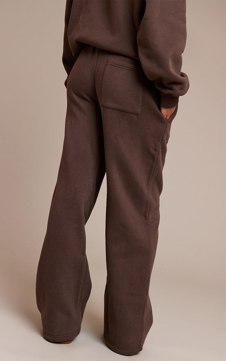 Pretty Little Thing Prettylittlething Espresso Cotton Fleece Straight Leg Sweatpants