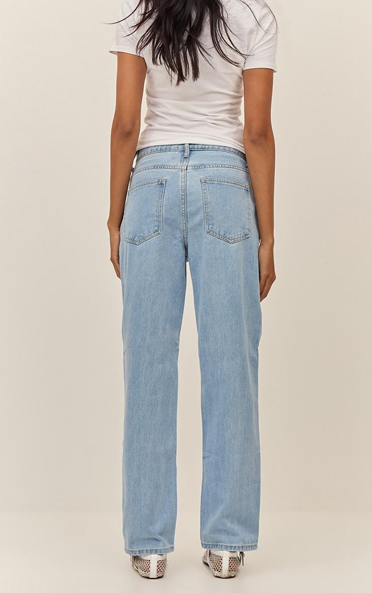 Pretty Little Thing PRETTYLITTLETHING Light Blue Wash High Waist Straight Leg Jeans