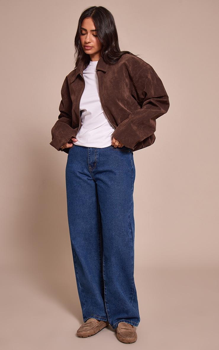 Pretty Little Thing PRETTYLITTLETHING Petite Dark Blue High Waist Boyfriend Jean