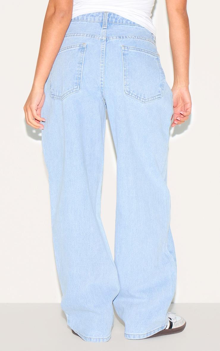 Pretty Little Thing PRETTYLITTLETHING Petite Light Blue Wash High Waist Boyfriend Jean
