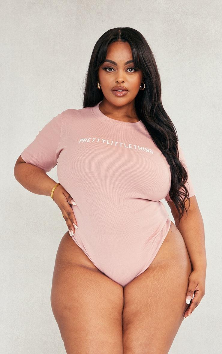 Pretty Little Thing PRETTYLITTLETHING Plus Light Pink Cap Sleeve Bodysuit