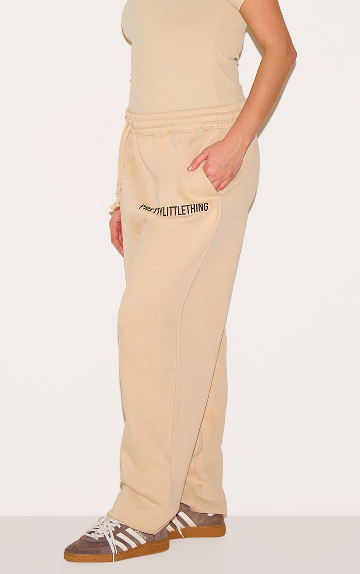 Pretty Little Thing PRETTYLITTLETHING Plus Oatmeal High Waisted Cuffed Sweatpants