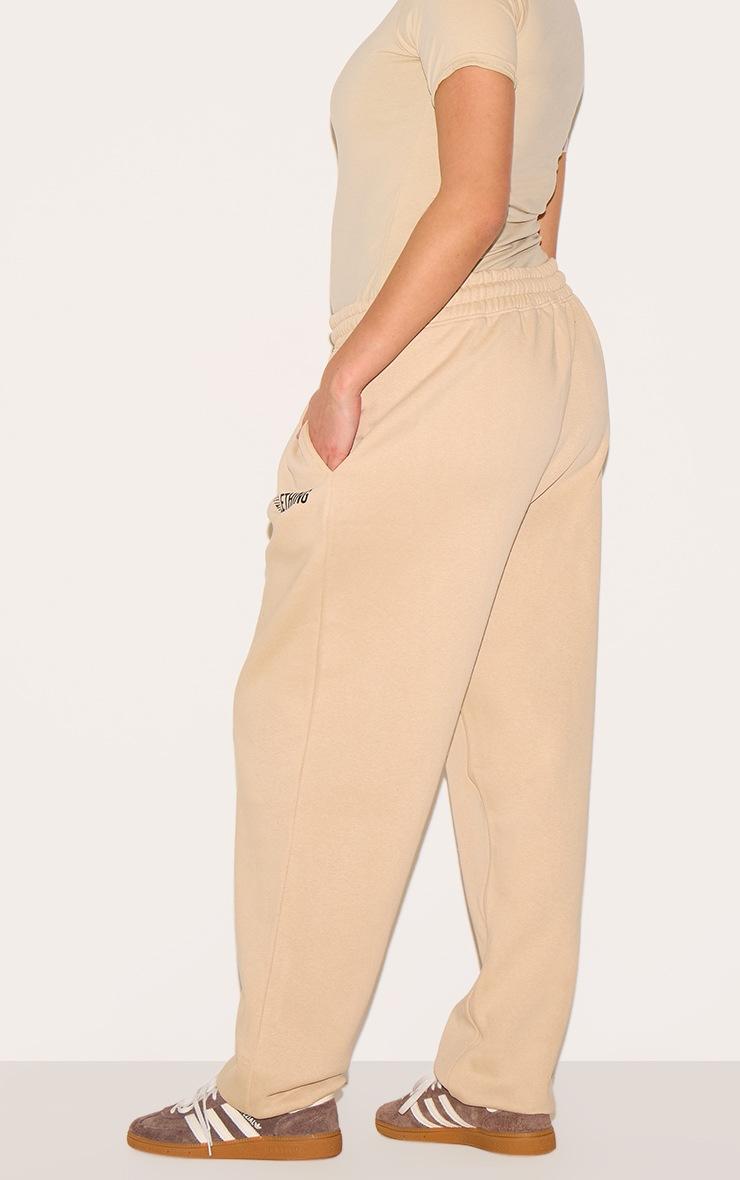 Pretty Little Thing PRETTYLITTLETHING Plus Oatmeal High Waisted Cuffed Sweatpants