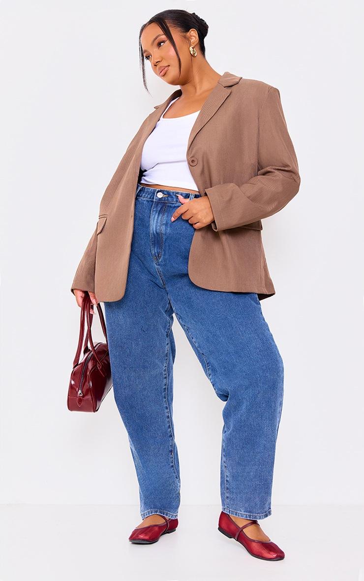 Pretty Little Thing PRETTYLITTLETHING Plus Vintage Wash Mom Jeans
