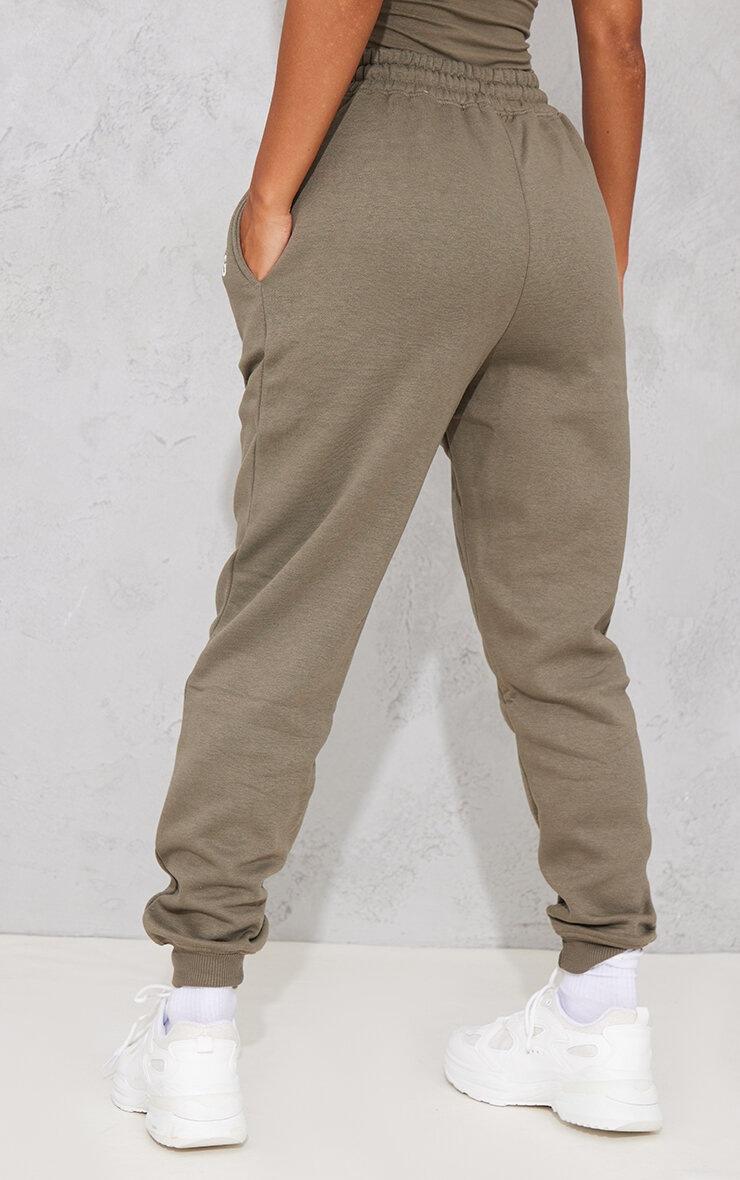 Pretty Little Thing PRETTYLITTLETHING Sage Khaki Prettylittlething High Waist Cuffed Sweatpant