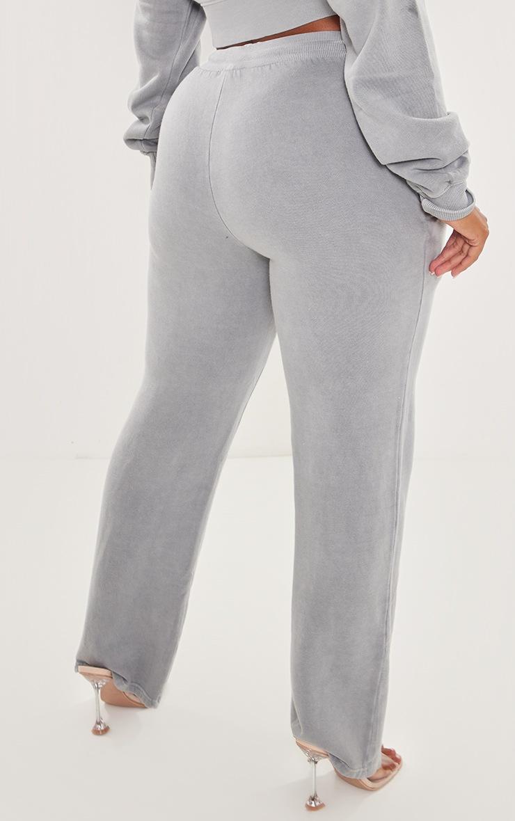 Pretty Little Thing PRETTYLITTLETHING Shape Grey Marl Washed Wide Leg Sweatpants