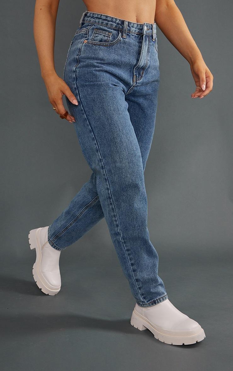 Pretty Little Thing PRETTYLITTLETHING Vintage Wash Mom Jeans