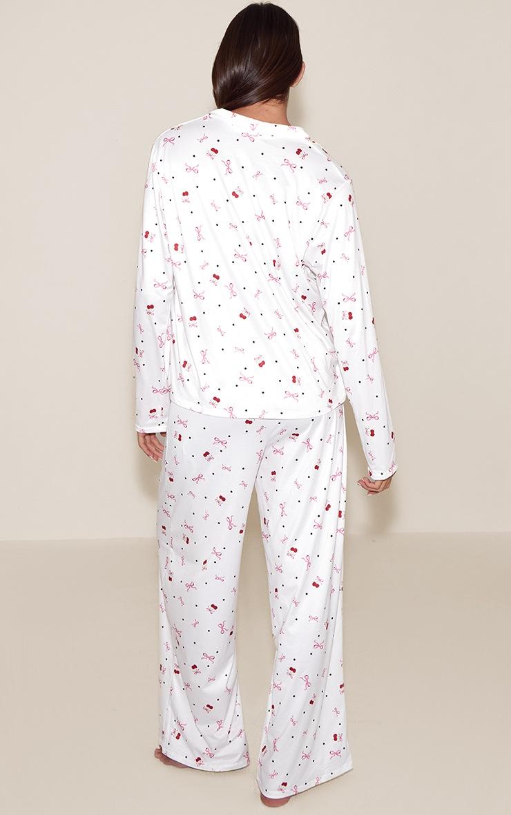 Pretty Little Thing Printed Long Sleeve Button Through PJ Set