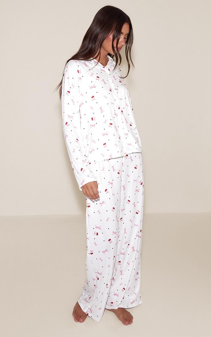 Pretty Little Thing Printed Long Sleeve Button Through PJ Set