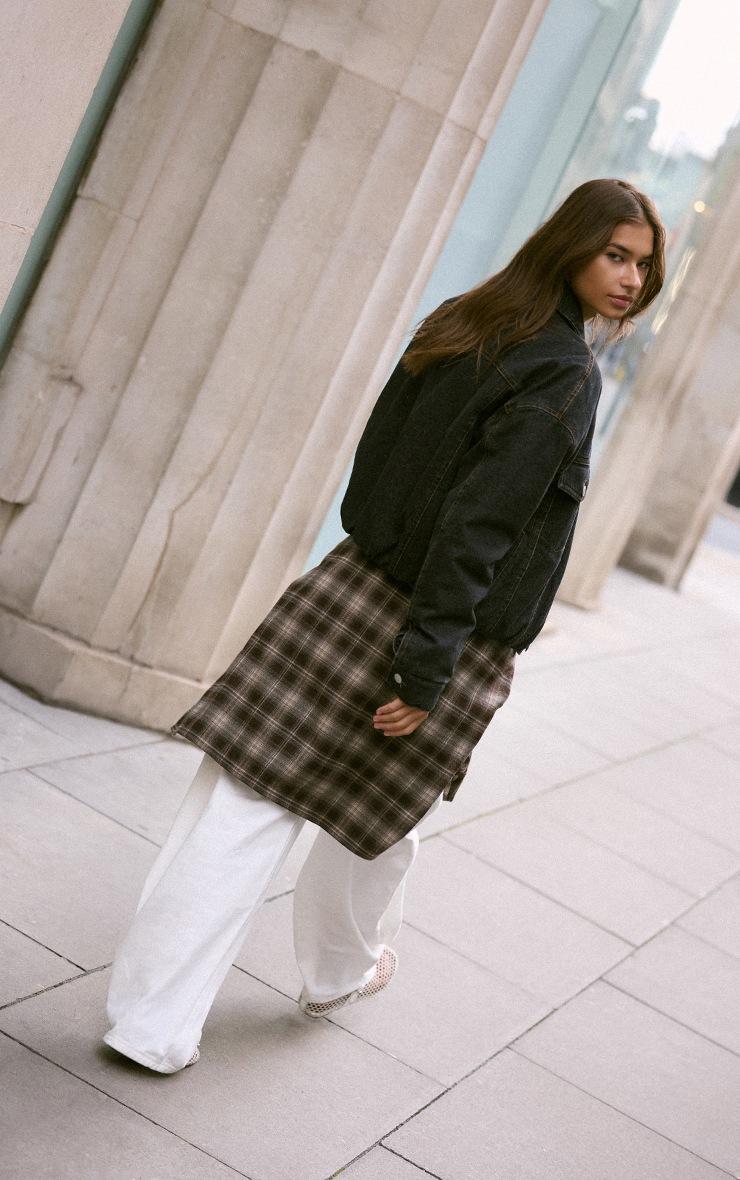 Pretty Little Thing Raw Indigo Balloon Hem Quilted Cropped Denim Jacket