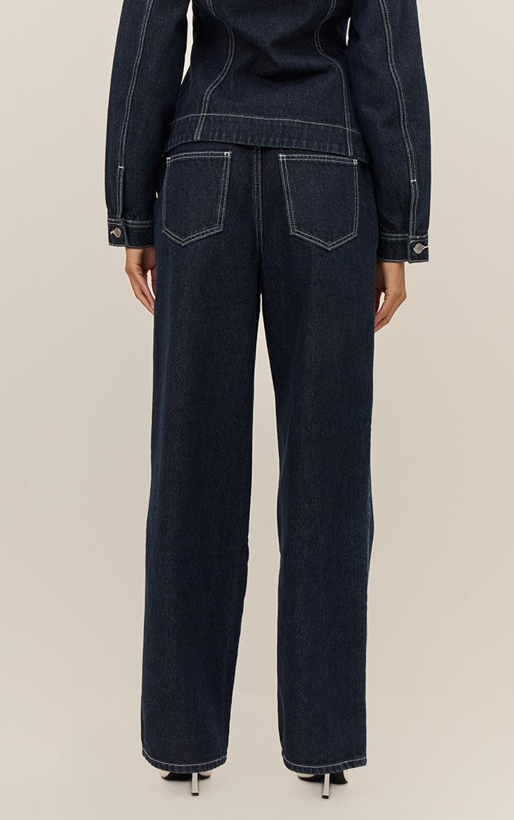 Pretty Little Thing Raw Indigo High Waisted Denim Straight Leg Jeans