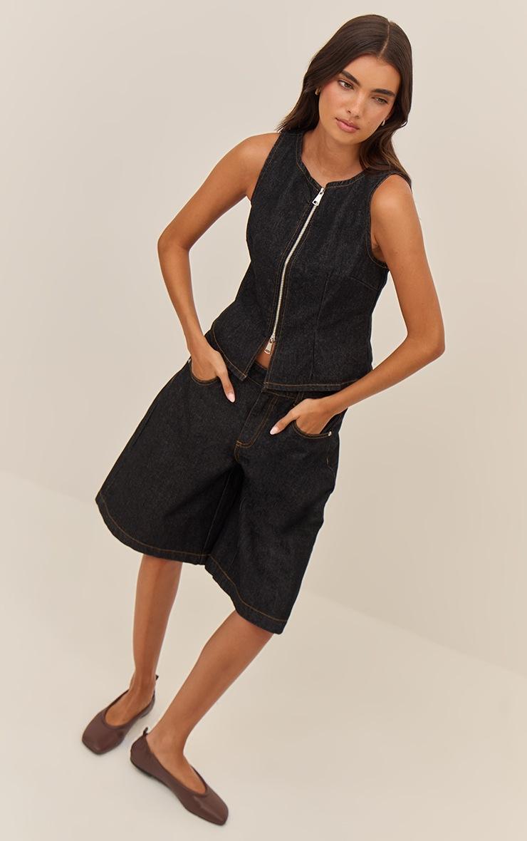 Pretty Little Thing Raw Indigo Longline Denim Jorts