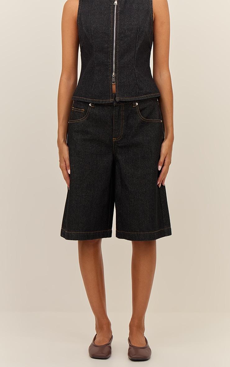Pretty Little Thing Raw Indigo Longline Denim Jorts