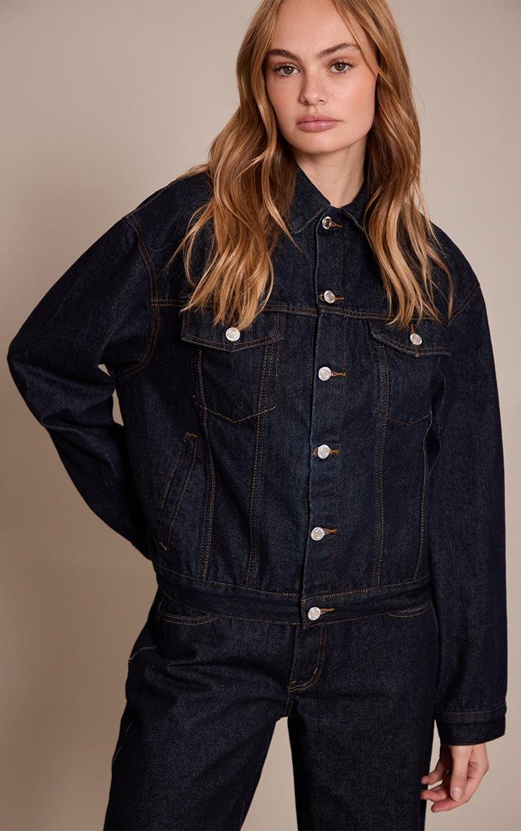 Pretty Little Thing Raw Indigo Oversized Classic Denim Jacket