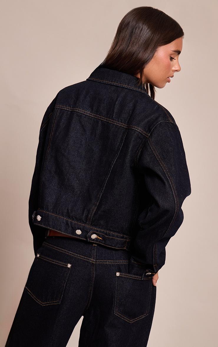 Pretty Little Thing Raw Indigo Wash Slim Fit Denim Jacket